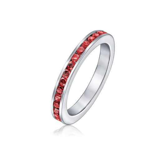 Rubin Eternity Band Ring | Weißgold