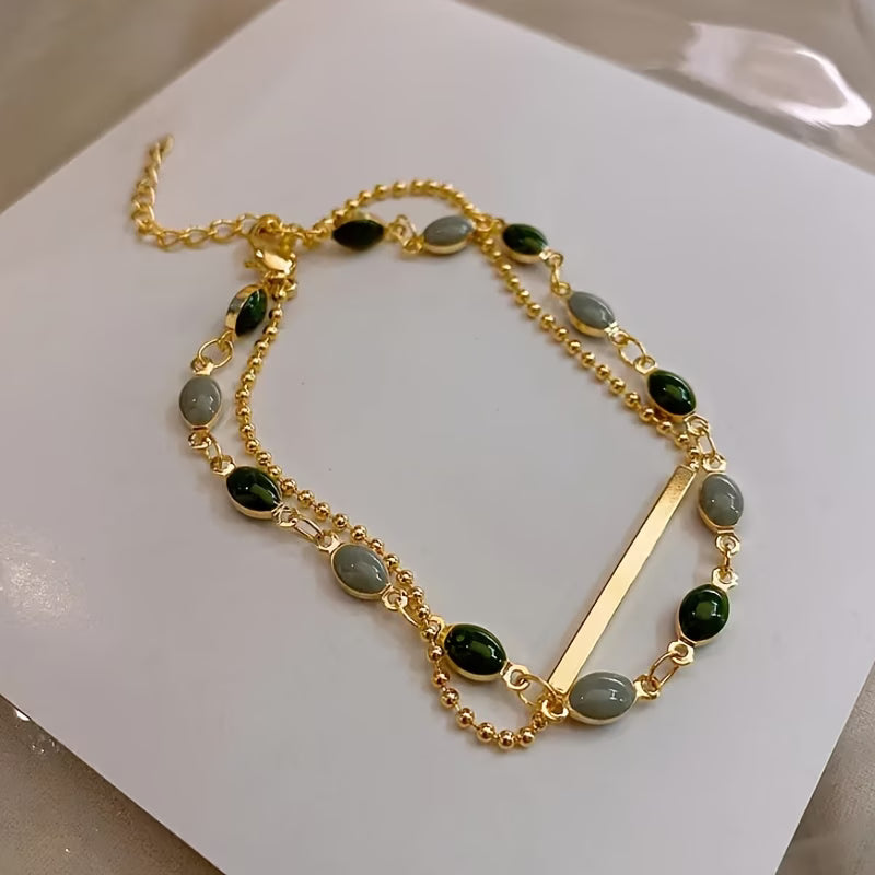 Olivia Moss Duo Bracelet | Gold