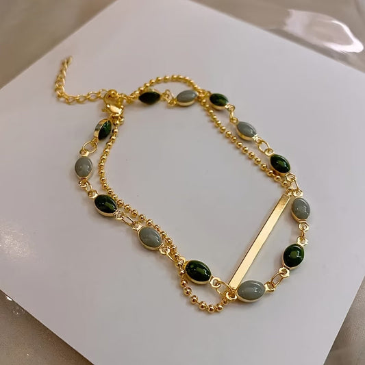 Olivia Moss Duo Armband | Gold