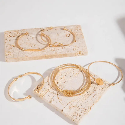 Knotted Elegance Bracelet Set | Gold
