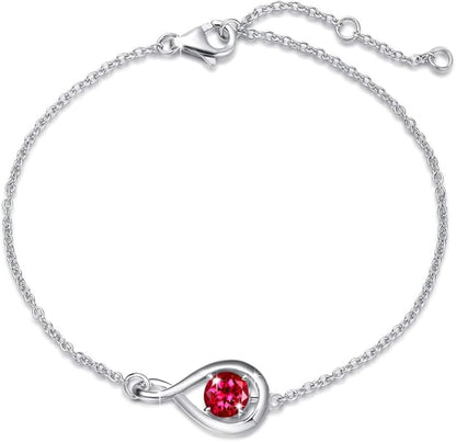 Ruby Infinity Bracelet | White Gold