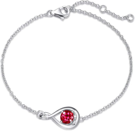 Rubin-Infinity-Armband | Weißgold