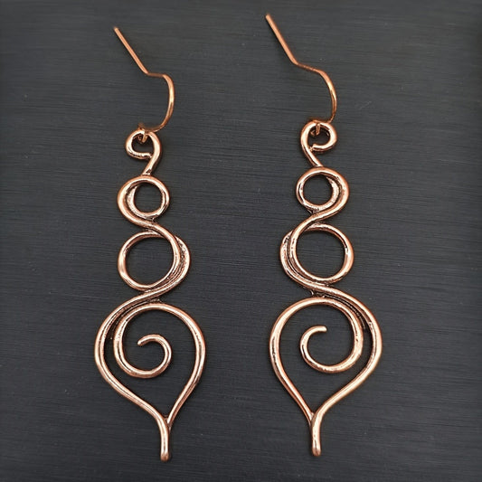 Loretta Swirl Kupferohrringe