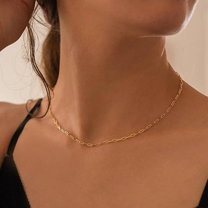 Halskette aus Gold mit Ruby im Paperclip-Design