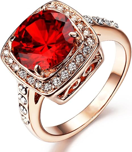 Ruby-Halo-Statement-Ring | Roségold