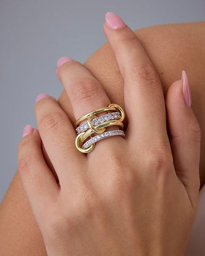 Verschlungene Stapelringe | Gold