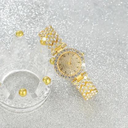 Luxe Radiance Gold Uhren- & Armband-Set | Gold
