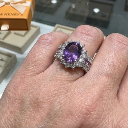 Amethyne Twilight Kronenring | Weißgold
