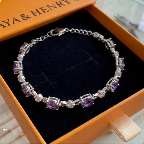 Amethyst-Starlight-Armband | Weißgold