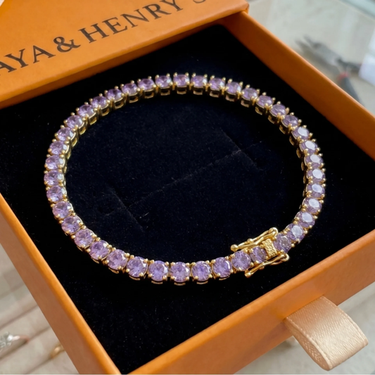 Amethyst-Tennisarmband | Gold