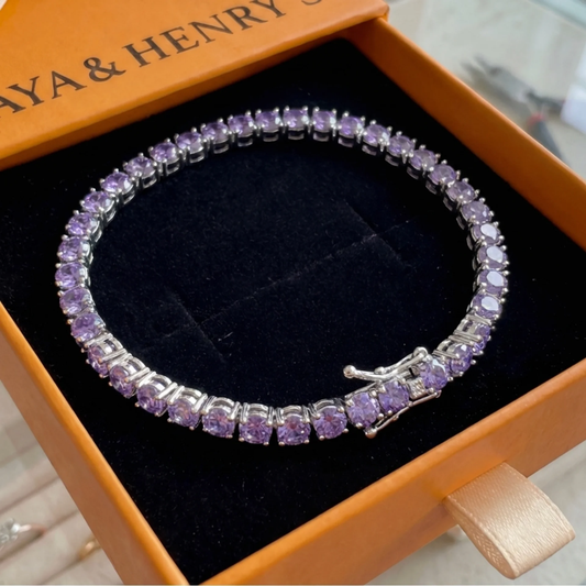 Amethyst-Tennisarmband | Weißgold