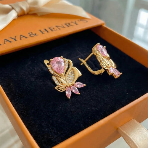 Amorette Rosenblütenohrringe | Roségold