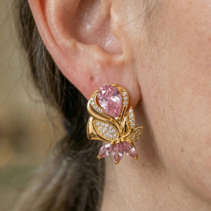 Amorette Rosenblütenohrringe | Roségold