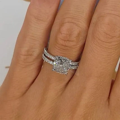Brautkissen 2er Ring-Set | Weißgold