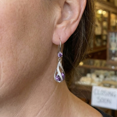 Calithra Lumen Twist Earrings | White Gold