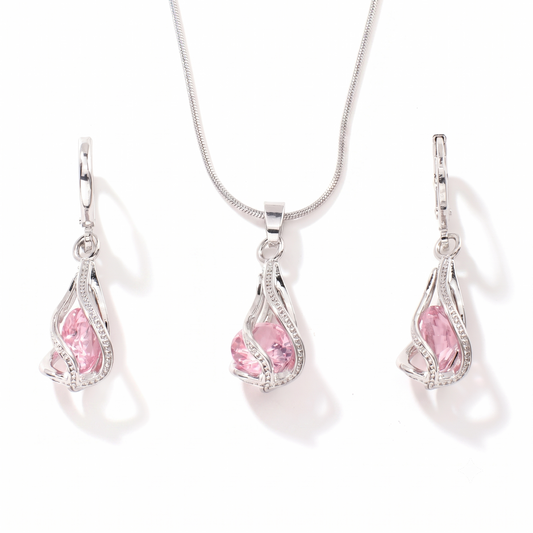 Schmuckset „Rosalith Lumen Twist“ | Weißgold