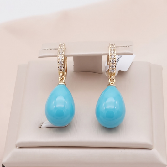 Ohrringe Blue Ocean Dew | Gold