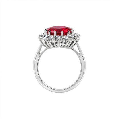 Rubinring „Scarlet Crown“ | Weißgold
