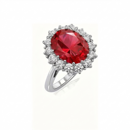 Rubinring „Scarlet Crown“ | Weißgold