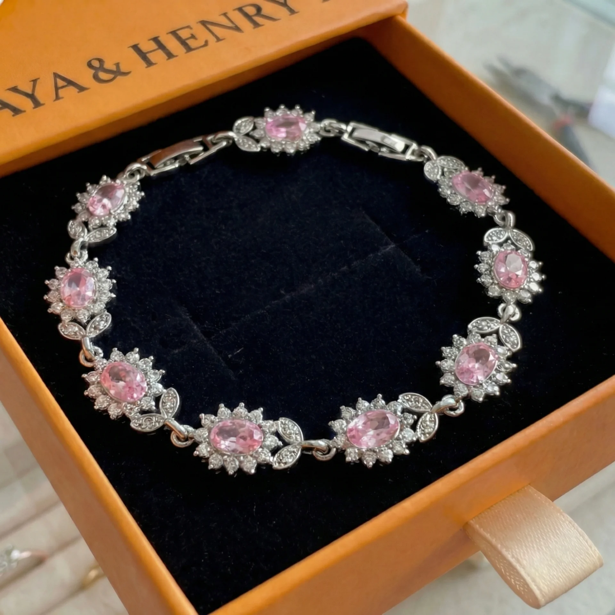Iridessa Pinkthorn Bracelet | White Gold