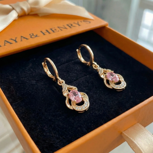Moonlit Blush Teardrop Ohrringe | Roségold