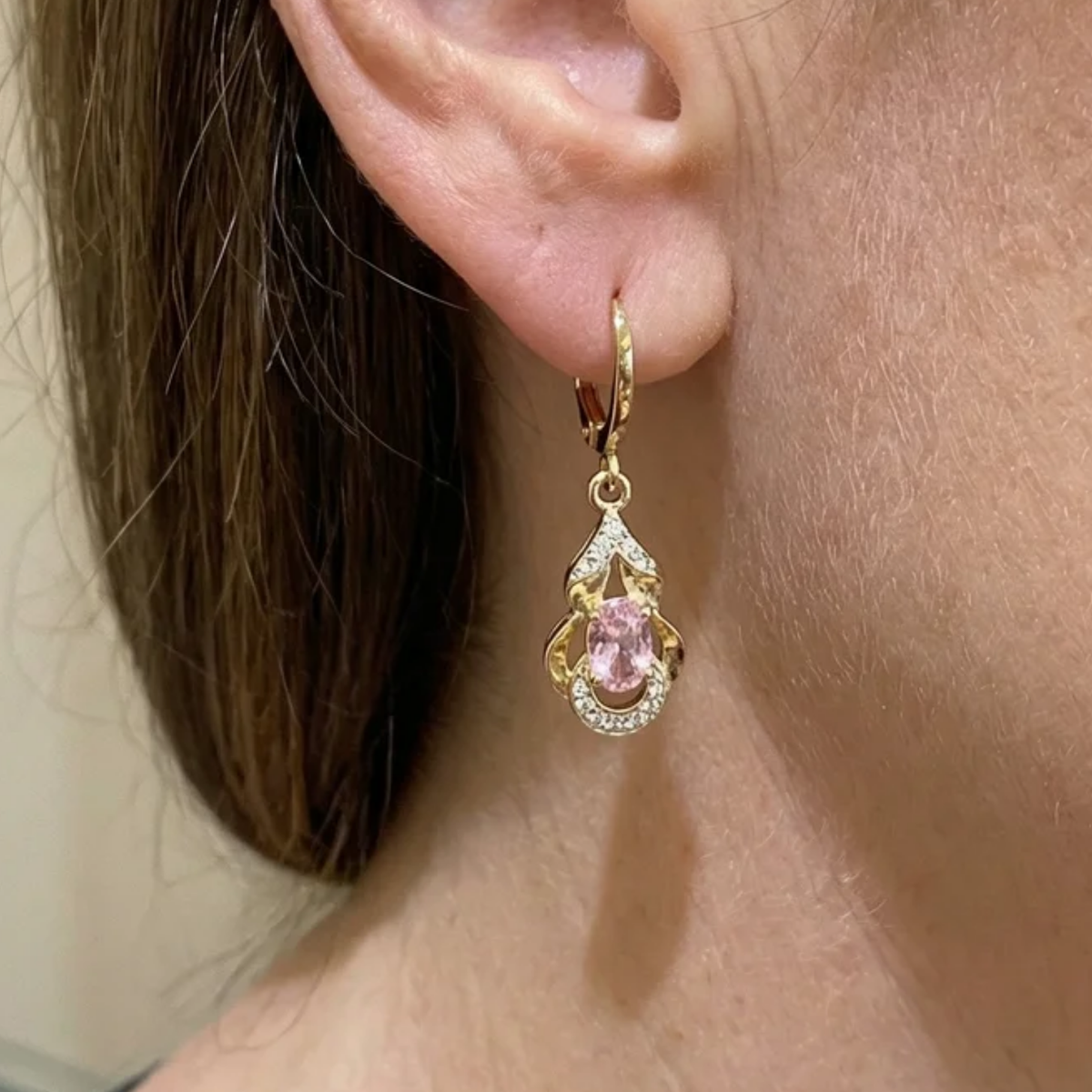 Moonlit Blush Teardrop Ohrringe | Roségold