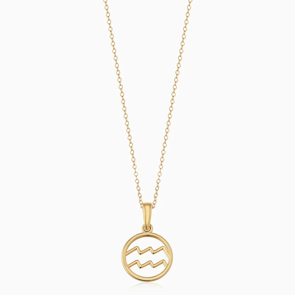 Zodiac sign necklace | Gold