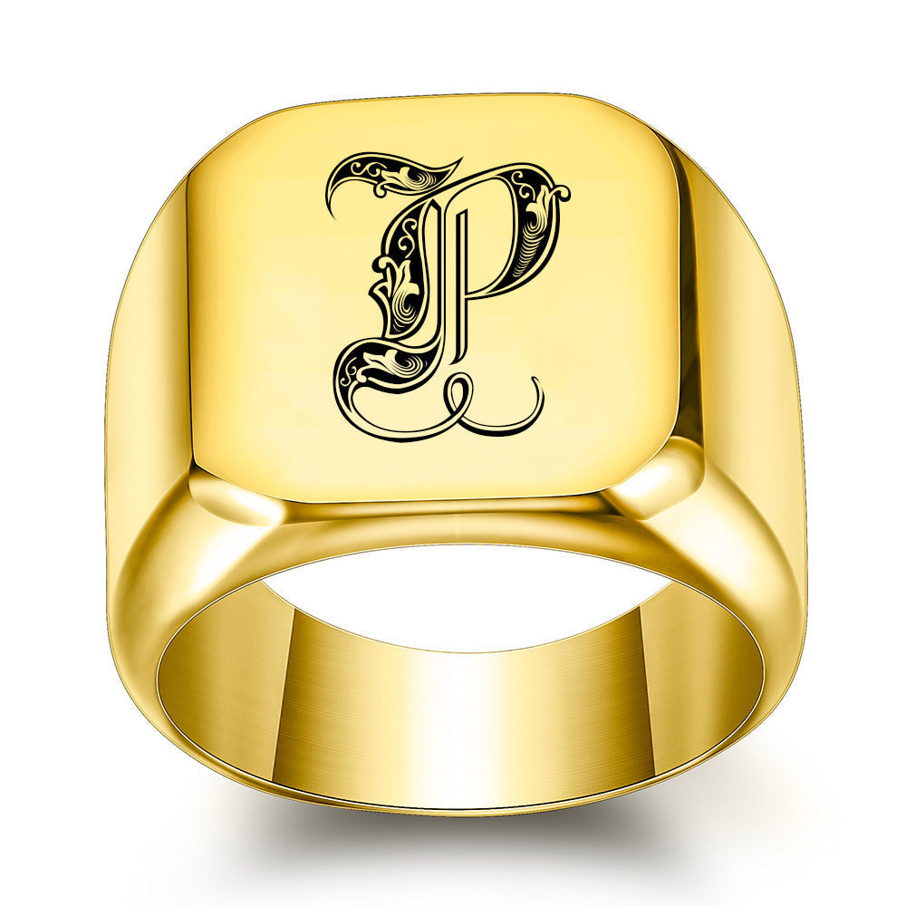 Klassischer Noble Initialenring | Gold