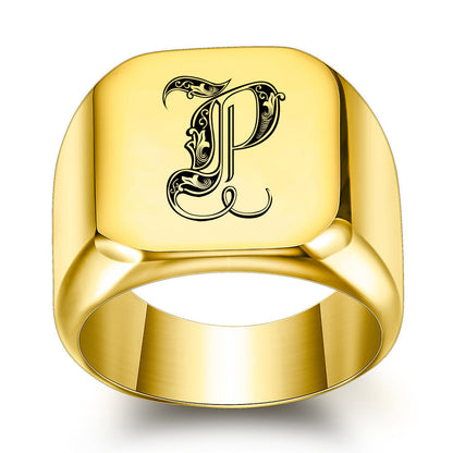 Klassischer Noble Initialenring | Gold