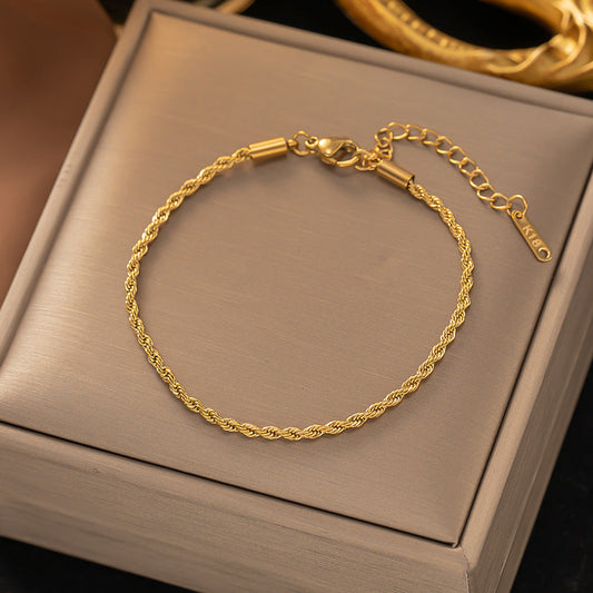 Gedrehte Gliederkette Armband | Gold