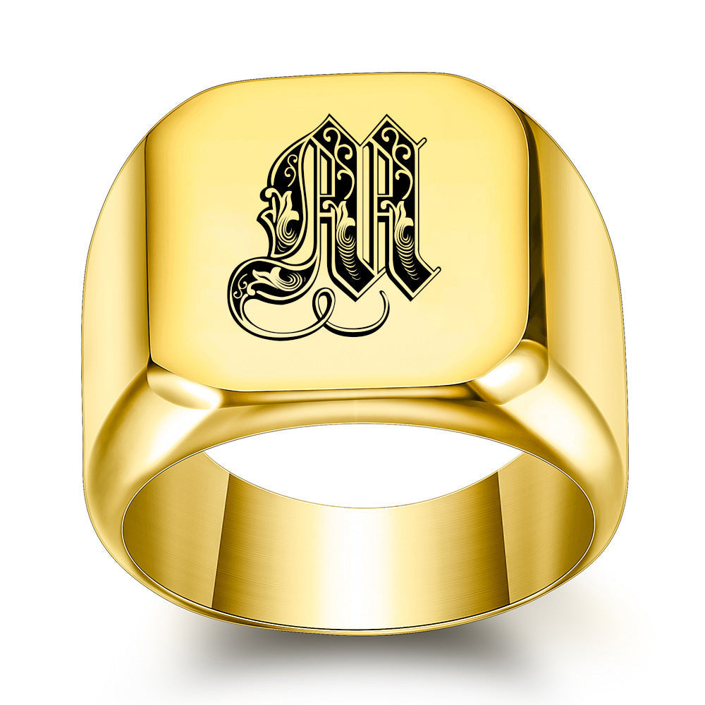 Klassischer Noble Initialenring | Gold