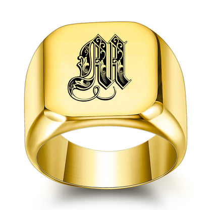 Klassischer Noble Initialenring | Gold