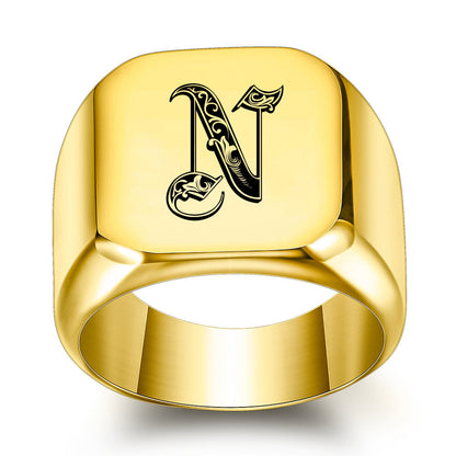 Klassischer Noble Initialenring | Gold