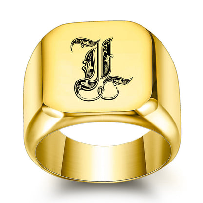 Klassischer Noble Initialenring | Gold