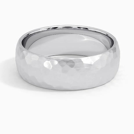 Elric Ring mit texturiertem Kern | Weißgold