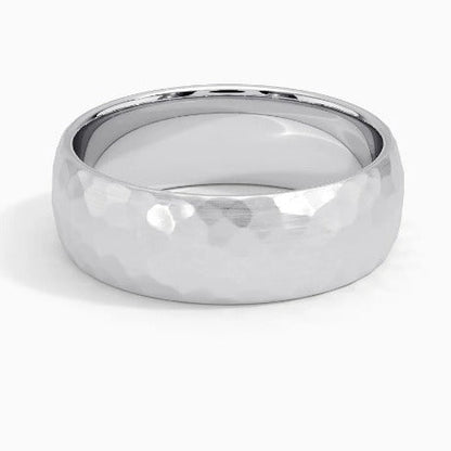 Elric Ring mit texturiertem Kern | Weißgold