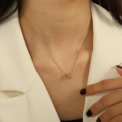 Elyna Halskette mit poliertem Zylinder | Gold