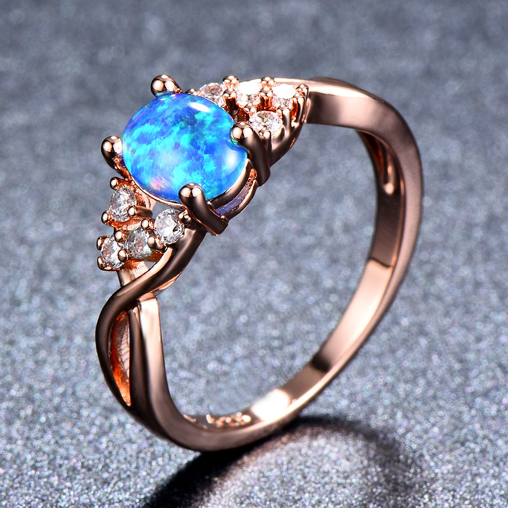 Sylva Moonhart Blauer Ring | Roségold