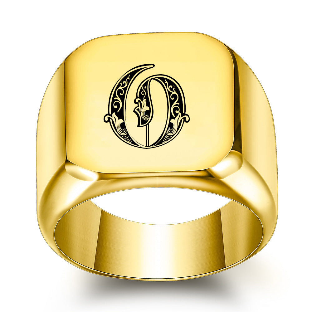 Klassischer Noble Initialenring | Gold