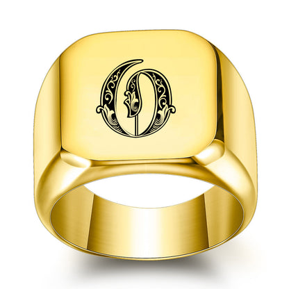 Klassischer Noble Initialenring | Gold