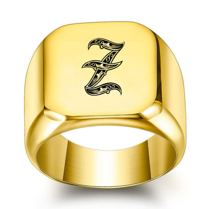 Klassischer Noble Initialenring | Gold