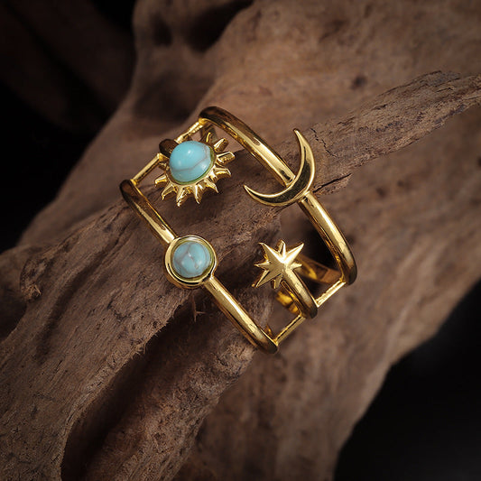 Soluna Turquoise Orbit Ring | Gold