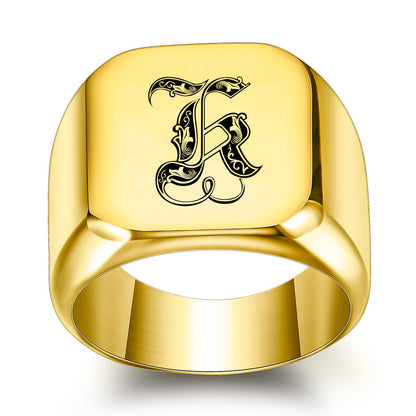 Klassischer Noble Initialenring | Gold