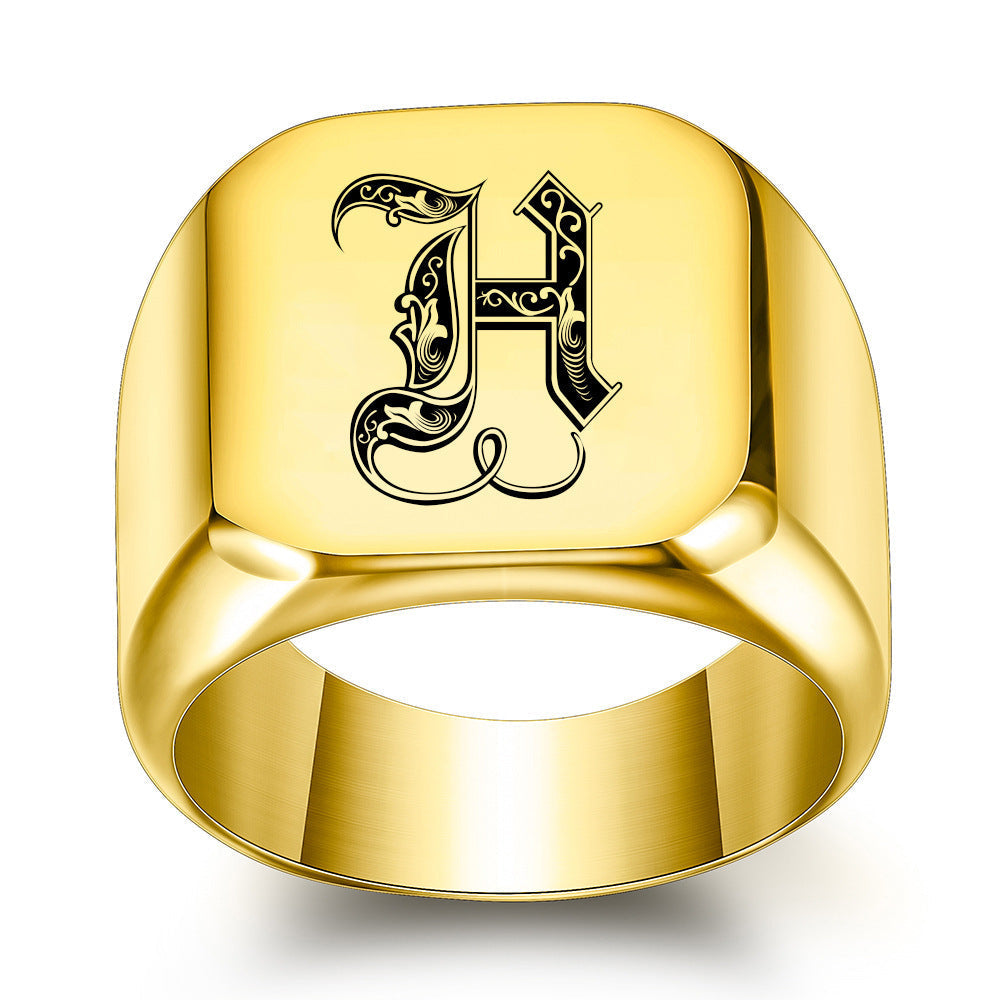 Klassischer Noble Initialenring | Gold