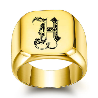 Klassischer Noble Initialenring | Gold