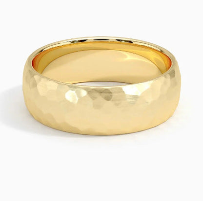 Elric Ring mit texturiertem Kern | Weißgold