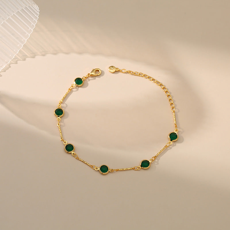 Smaragd-Gliederkettenarmband | Gold