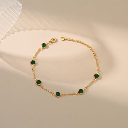 Smaragd-Gliederkettenarmband | Gold
