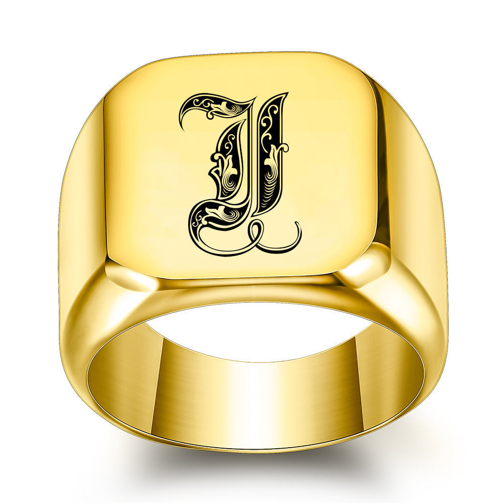 Klassischer Noble Initialenring | Gold