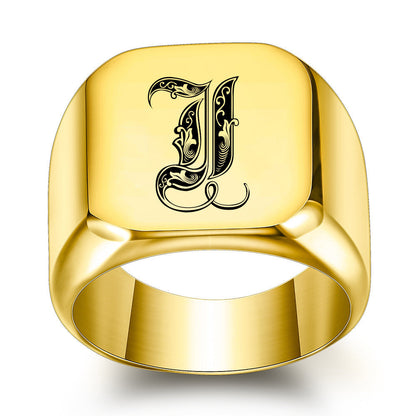 Klassischer Noble Initialenring | Gold